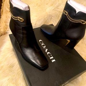 Brand New Coach Leather booties in box